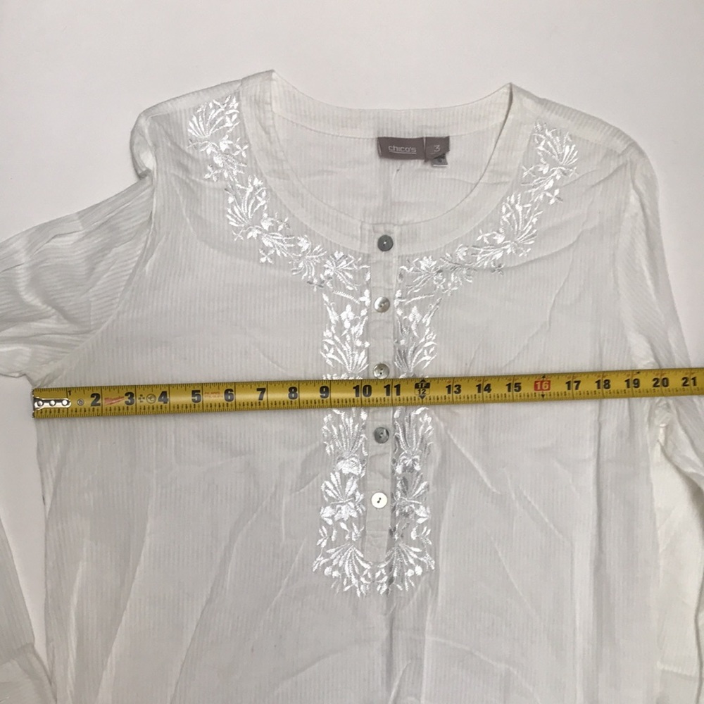 Chicos Embroidered Cotton blouse - Picture 8 of 8